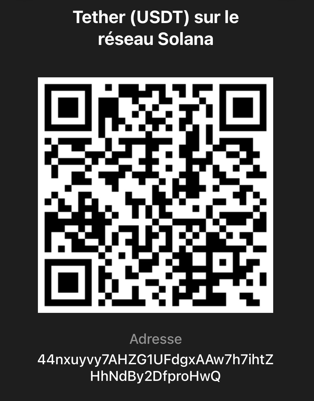QR Code USDT Solana